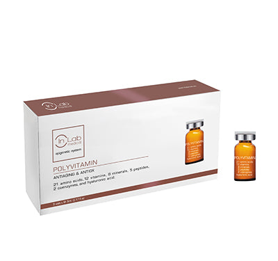 POLYVITAMINS (21 acides aminés, 12 vitamines, 8 minéraux, 5 peptides, 2 coenzymes + l'acide hyaluronique )